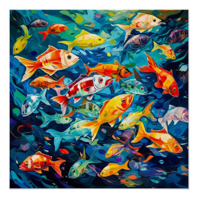 Poster Peinture à l'huile de poisson (Devant)