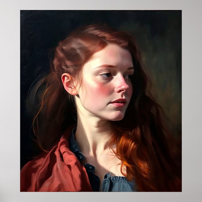 Poster Peinture à l'huile de portrait pour femme écossais (Devant)