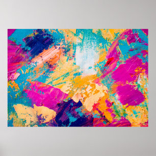 Poster Peinture à l'huile dessinée à la main. arrière - p