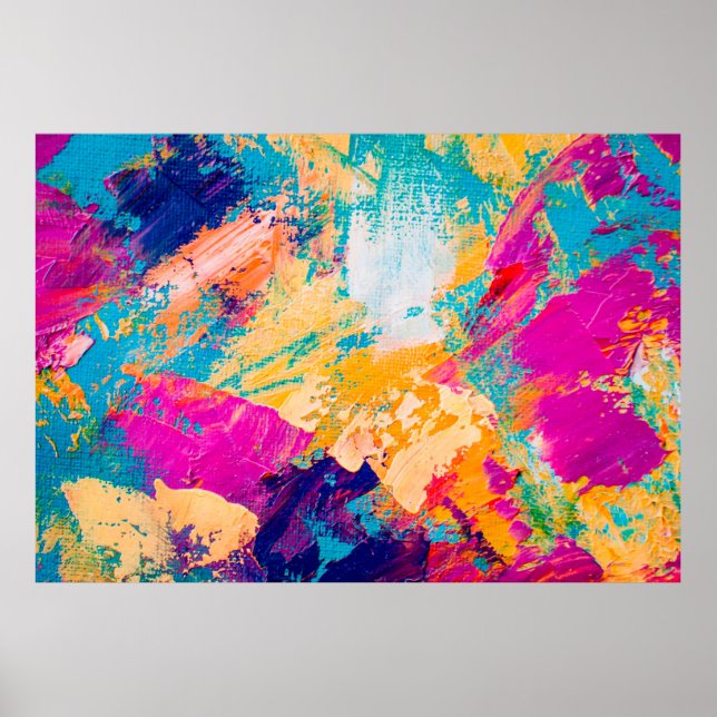 Poster Peinture à l'huile dessinée à la main. arrière - p (Devant)