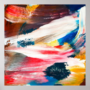 Poster Peinture à l'huile dessinée à la main. arrière - p