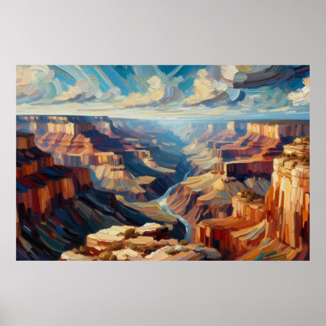 Poster Peinture à l'huile du Grand Canyon (Devant)