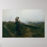 Peinture à l'huile Jeune fille Tricot paysage Pitt