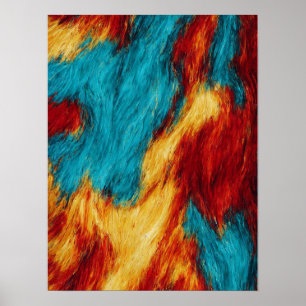 Poster Peinture à l'huile numérique 3D abstraite