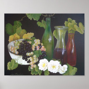 Poster Peinture à l'huile sur toile Antique Vintage Vin