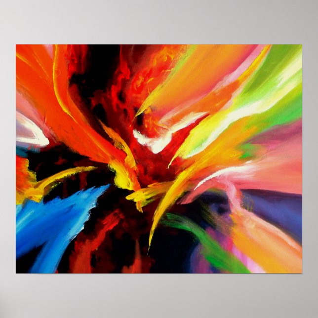 Poster Peinture Abstraite contemporaine sur l'énergie (Devant)