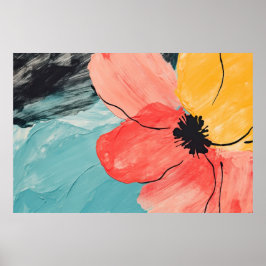 Poster peinture Abstraite de fleurs d'aquarelle