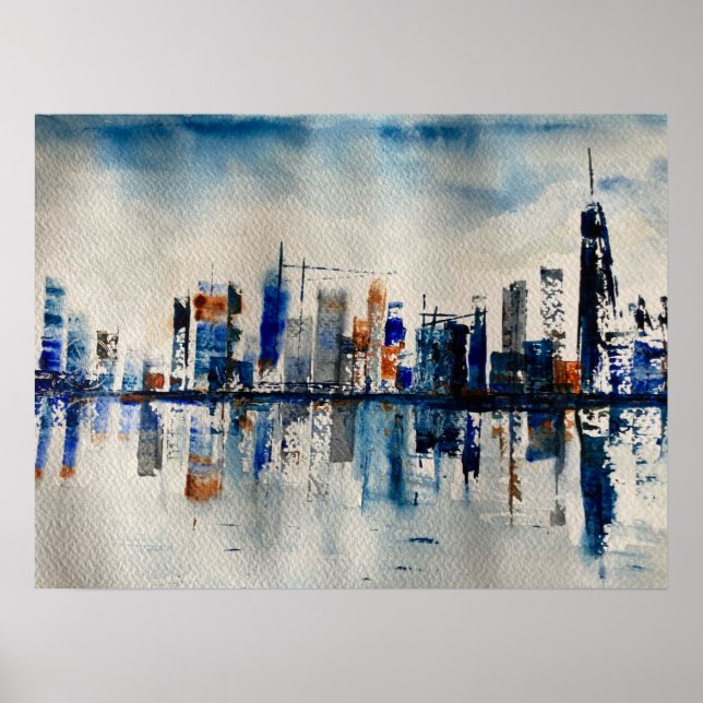 Poster Peinture Abstraite de London City Skyline (Devant)