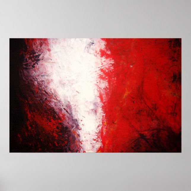 Poster Peinture Abstraite originale Imprimer tons rouges  (Devant)