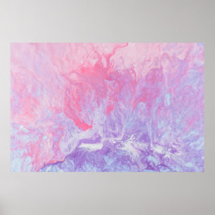 POSTER PEINTURE ABSTRAITE ROSE ET PURPLE