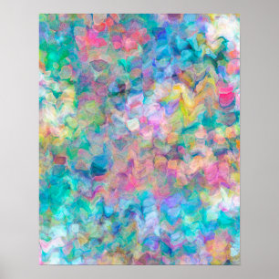 Poster Peinture Abstraite texturée colorée