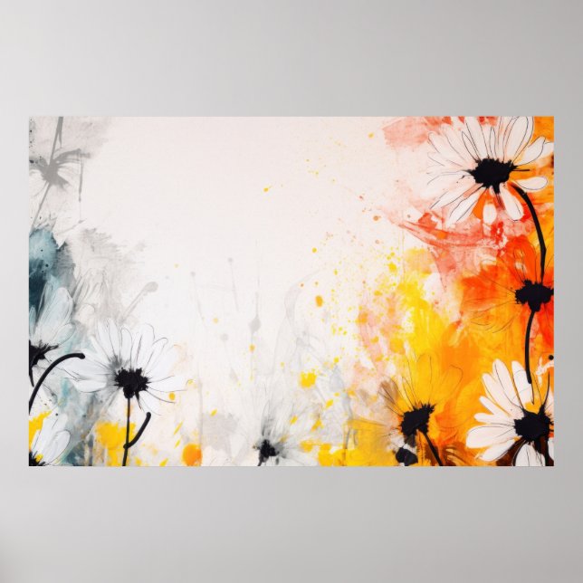 Poster peinture Abstraite texturée de marais (Devant)