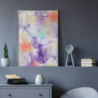 Poster Peinture Abstraite unique colorée amusante