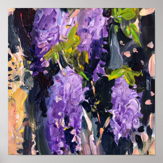 Poster Peinture acrylique, glycine floraison