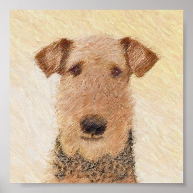 Poster Peinture Airedale Terrier - Cute Original Art (Devant)