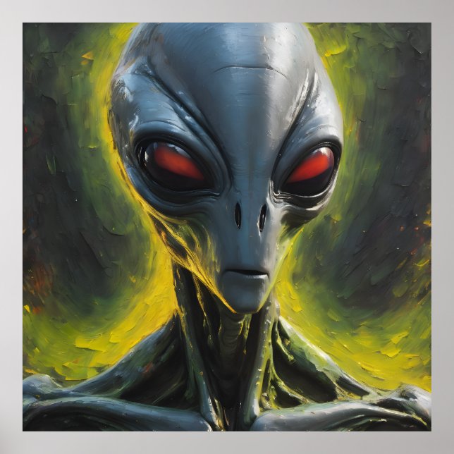 Poster Peinture Alien gris (Devant)