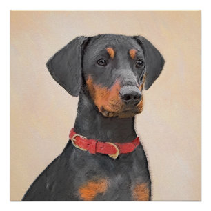 Poster Peinture allemande Pinscher peinture art animal or