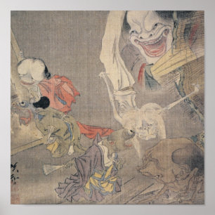 Poster Peinture antique "de démons japonais"