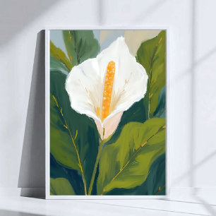 Poster Peinture aquarelle de fleur de lili peace