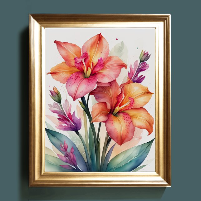 Poster Peinture aquarelle de Gladiolas V (Créateur téléchargé)