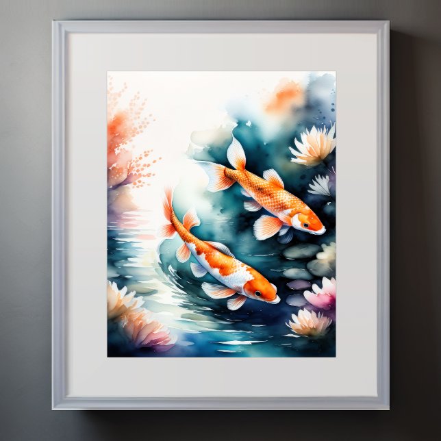 Poster Peinture aquarelle de Koi Fish II (Créateur téléchargé)