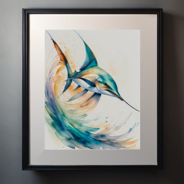 Poster Peinture aquarelle de Marlin (Créateur téléchargé)