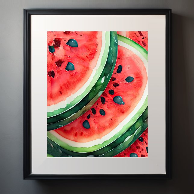 Poster Peinture aquarelle de pastèque (Watermelon)