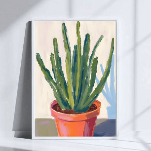 Poster Peinture aquarelle de plante de cactus verts