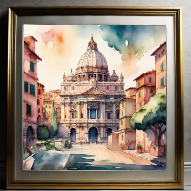 Poster Peinture aquarelle de Rome Italie (Créateur téléchargé)