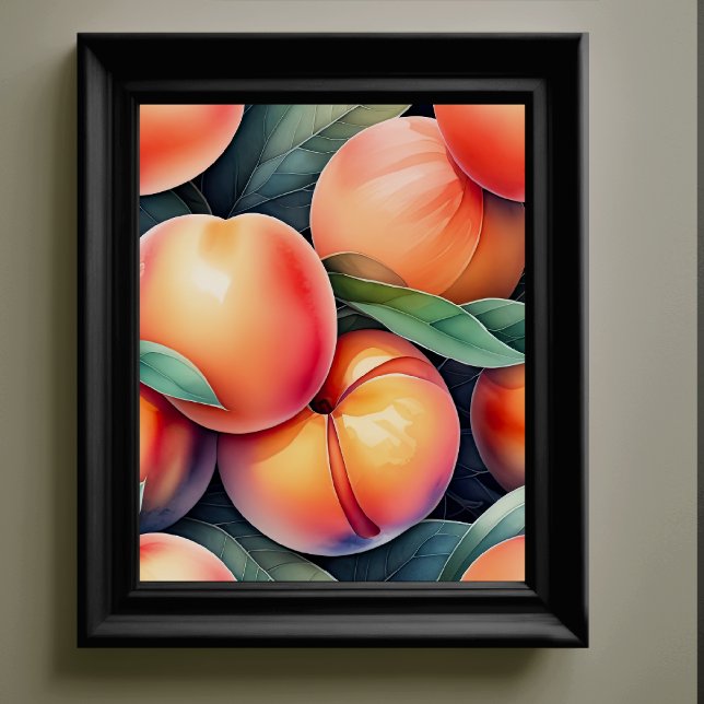 Poster Peinture aquarelle des pêches (Créateur téléchargé)