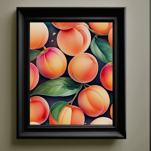 Poster Peinture aquarelle des pêches II (Créateur téléchargé)