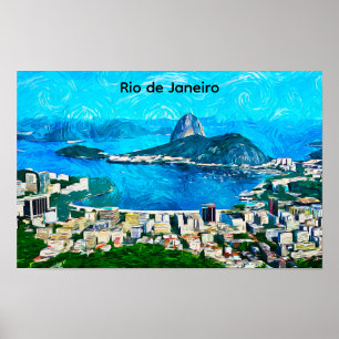 Poster Peinture aquarelle vintage de Rio de Janeiro