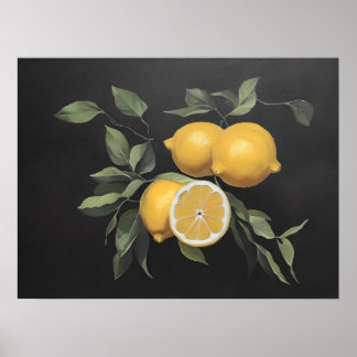 Poster Peinture au citron vert - art vintage