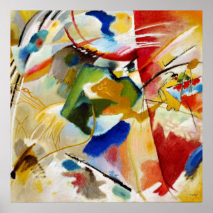 Poster Peinture avec centre vert, W. Kandinsky Abstrait