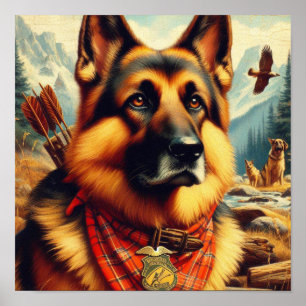 Poster Peinture berger vintage allemande