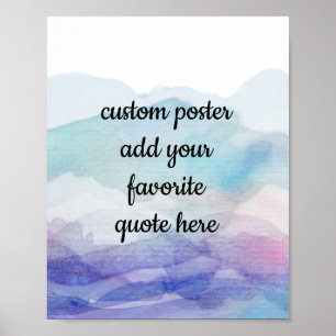 Poster peinture bleu aquarelle ajouter votre devis