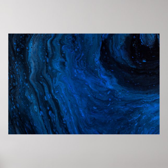Poster Peinture bleue et noire (Devant)