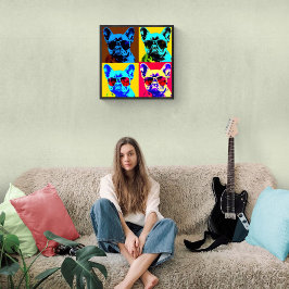 Poster Peinture bulldog française dans le style pop art