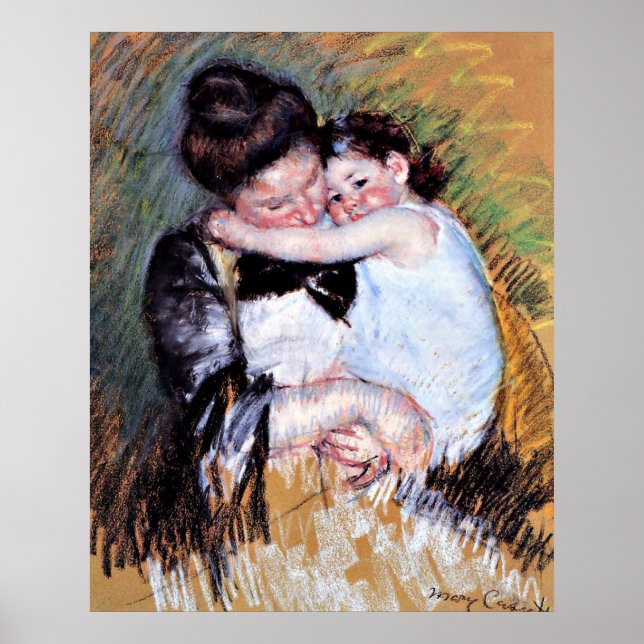 Poster Peinture célèbre mère et enfant (Devant)