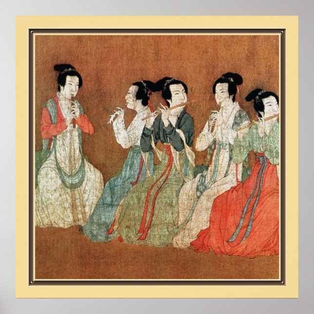Poster Peinture chinoise ancienne, dames (Devant)