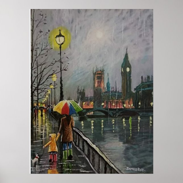 Poster peinture Cityscape (Devant)
