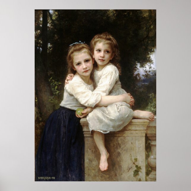Poster Peinture classique de Bouguereau - Deux soeurs (19 (Devant)