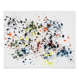 Poster Peinture colorée et embrouillée Pos Abstraits mode