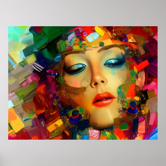 Poster Peinture couleur femme (Devant)