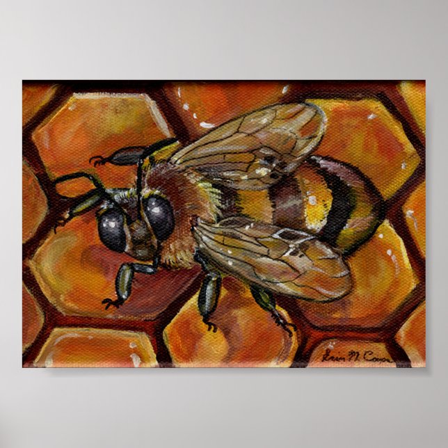 Poster Peinture d'abeilles de miel (Devant)