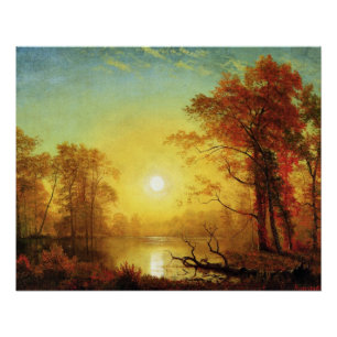 Poster Peinture d'Albert Bierstadt, Lever de soleil,