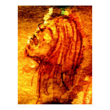 Peinture d'aquarelle orange tristesse