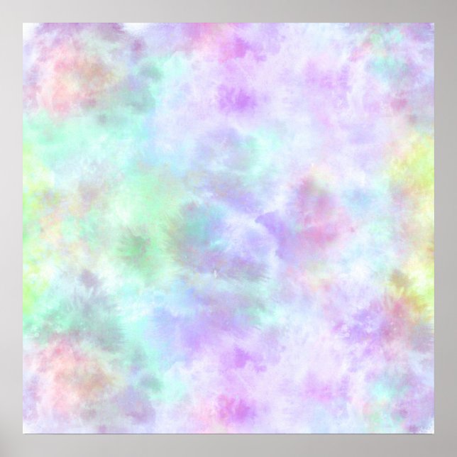Poster Peinture d'aquarelle Pastel Rainbow Cravate-Dye (Devant)