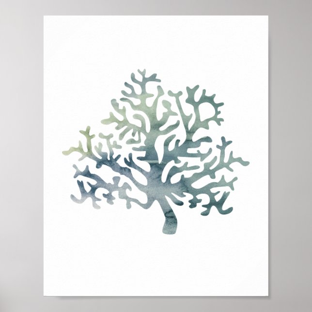 Poster Peinture d'aquarelle sous-marine sur la barrière d (Devant)