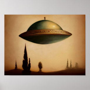 Poster Peinture d'art vintage UFO
